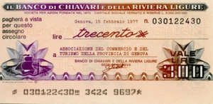 300 Lire Banco di Chiavari e della Riviera Ligure - 1977 - Genoa - New - Picture 1 of 2