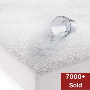 Terry Waterproof Mattress Protector Cotton Soft Fitted Cover Single Double King - Picture 1 of 19