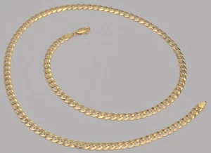 5.2 mm Curb Link Chain 22 inches Necklace 14k Yellow Gold 16.1 Grams C4 - Picture 1 of 5