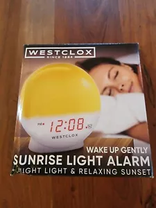 Westclox 5"White Electric Sunrise Simulator Alarm Clock w. LED Display 💖 - Picture 1 of 8