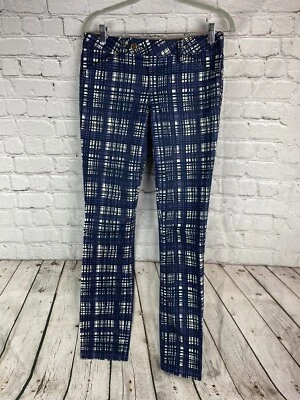 Tory Burch Womens Sz 26 Plaid Academia Skinny Stretch Pants New - Image 1 of 4