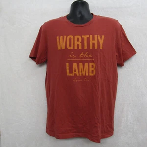 Bella Canvas Mens Red Shirt Large Short Sleeve Cotton Crew Neck Casual Preppy - Picture 1 of 7