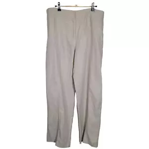 Rafaella Women's Linen Straight Leg Casual Pants Flat Front Beige/Khaki Size 14 - Picture 1 of 6