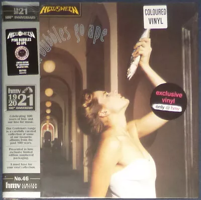 Helloween - Pink Bubbles Go Ape on Pink with Black splatter vinyl HMV ltd ed - Image 1 of 4