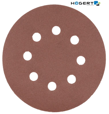 HOGERT TECHNIK 125mm - 5" 8 Hole Sanding Discs 40 60 80 120 180 220 Grit Orbital Sander Pad UK