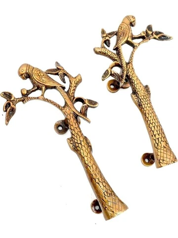 BRASS DOOR HANDLE SET OF 2 UNIT COLOUR ANTIQUE YELLOW FANCY DOOR HANDLE Cover