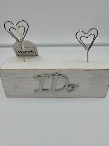 Malden Moments Collection 2-Hearts Picture Holders Wood Decor "I Do" NEW 6"x1.5" - Picture 1 of 4