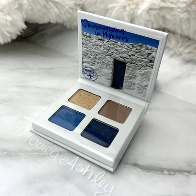 bh Cosmetics Travel Series | Mesmerizing In Mykonos Blue Tan Eyeshadow Quad, NIB - Image 1 of 4
