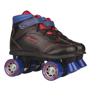 Chicago Boys' Quad Roller Skates Black/Red/Blue Sidewalk Skates, Sizes J12-5 - Picture 1 of 34
