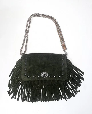 Bolso Coach 1941 Dinky con flecos #86821 en verde oscuro nuevo sin etiquetas Foto 1 de 4