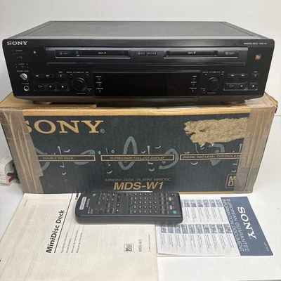 Sony MDS-W1 Mini Disc Deck Player and Recorder for Home Audio Box- Remote RARE - Image 1 of 4