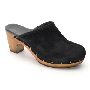 Damen UGG Australia Abbie Holz Clogs 8 / 39 schwarz Wildleder Slipper Pantoletten Schuhe - Bild 1 von 6