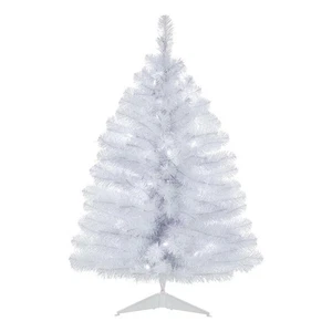 Vickerman 36" Plastic Spruce Artificial Christmas Tree with LED Lights in White - Picture 1 of 1
