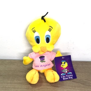 Looney Tunes Tweety Bird Plush Toy Bean Bag LA Warner Bros Store 1999 Vintage 8" - Picture 1 of 15