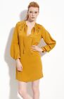 Dvf Diane Von Furstenberg Arria Embellished Silk Tunic Dress Golden Rod $525