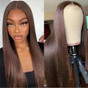 200 Chocolate Brown 36 HD Lace Front Wig - 13x4 & 13x6 Brazilian Human Hair - Picture 1 of 6
