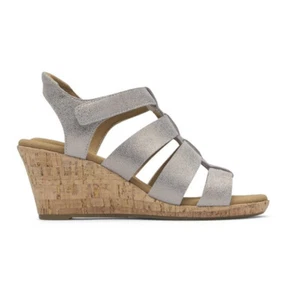 Rockport Womens UK 7 Gladiator Silver Sandals Comfort Shoes EU 41 US 9.5 - Picture 1 of 6