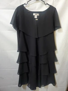 Patra Vtg Twenties Chiffon Flapper Dress Style Boho Sheer Ruffle Gatsby Sz 16 - Picture 1 of 5