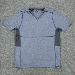 Pearl Izumi Shirt Men's Medium Blue Activewear V-Neck Short Sleeve Logo Graphic - Picture 1 of 12
