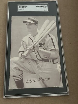 1947-66 Exhibits Stan Musial Baseball Arcade Card SGC Graded Authentic Min Size - Image 1 of 4