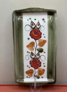 VTG CERAMIC Schramberg Tirol Small Serving Tray Rectangular Floral Hand Painted - Bild 1 von 13