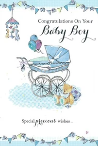 Congratulations On Your Baby Boy Card - Picture 1 of 1