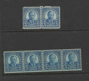 5C ROOSEVELT COIL (602 )STRIP 4 & PAIR (637) MNH XF CEMTERING - Picture 1 of 2