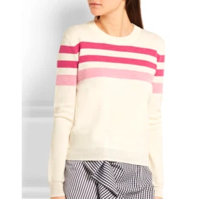 J. Suéter Crew for Net-A-Porter Mixto Rayas Cuello Redondo Talla Pequeña Marfil - Imagen 1 de 8