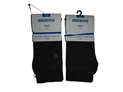 BIRKENSTOCK 2 PR Suela de Algodón Orgánico Gris Carbón CALCETINES Hombres Talla US 12-14 NUEVO Foto 1 de 3