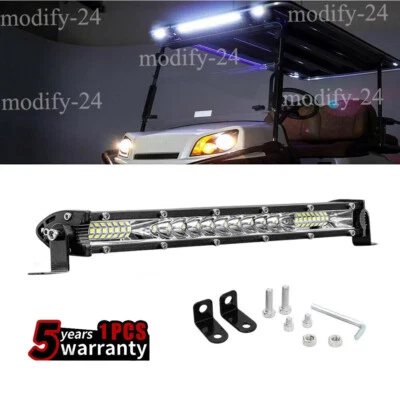 Slim 10" inch Single Row Bumper Front Led Light Bar Fit  ATV Club Car Golf Cart - Image 1 of 4