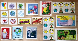 Lot of Assorted Vintage Environmental Stickers Save Earth Whales Trees Litter - Picture 1 of 21