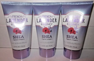 3 creams Bath & Body Works shea Hand Cream 2.5 oz French Lavender & Honey - Picture 1 of 3