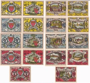 COMPLETE SET WARIN NOTGELD Lovers-Elves-Falling Bridge-Romantic Views EBAY $45 - Picture 1 of 1