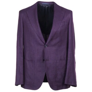 Caruso 'Aida' Soft-Constructed Plum Purple Wool-Linen Sport Coat 42R (Eu 52) NWT - Picture 1 of 10