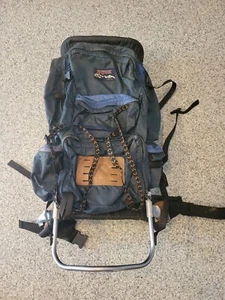 Vintage JANSPORT External Frame Hippie Hiking Camping Backpack ☆Distressed Look☆ - Picture 1 of 11