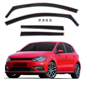 Deflectores de viento para VW Polo 2009-2016 juego de 4 puertas tintado negro - Imagen 1 de 7