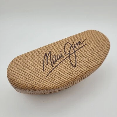 Estuche para gafas de sol Maui Jim solo imitación bambú cesta tejido cubierta dura Foto 1 de 4