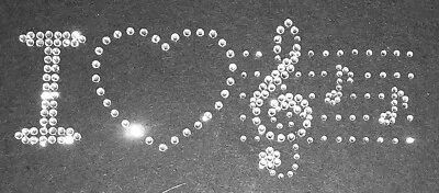 Hotfix Strass Bügelbild " I🤍 Notenband "  Glasstrass Applikation Aufbügler  - Bild 1 von 4