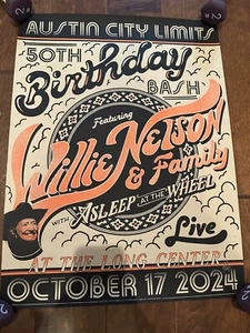 ACL 50th Birthday Bash w/Willie Nelson Poster - Signed - 18x24 - 10/17/24 - Picture 1 of 6