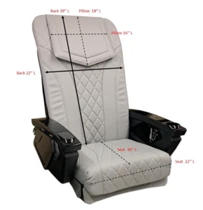 New Leather Pad Cushion Set/Upholstery/Back Pillow Seat Spa Light GREY - Picture 1 of 4