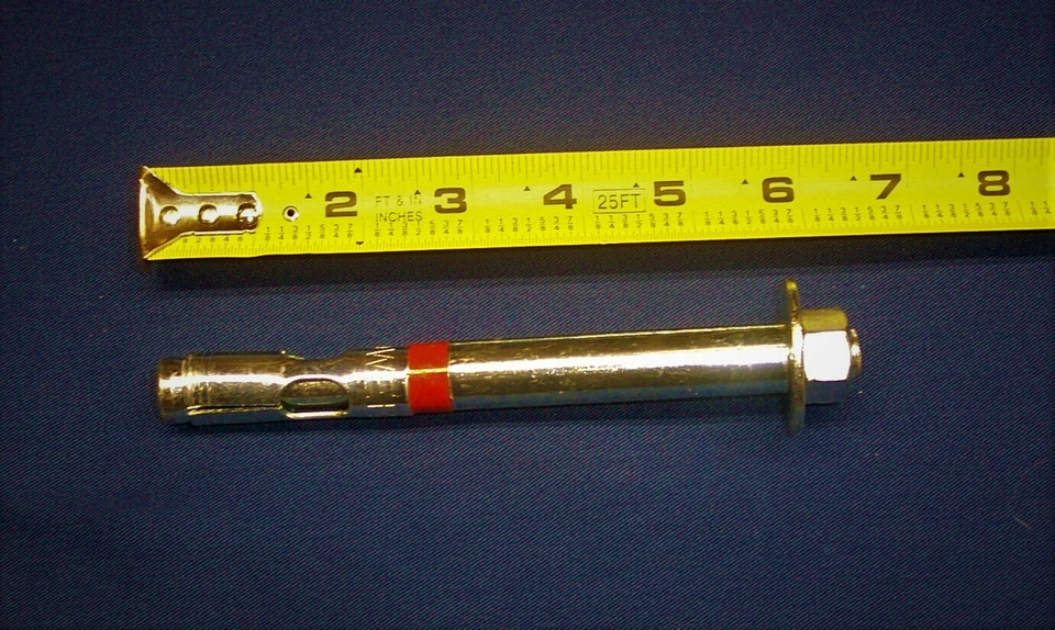 Anclaje de manga de hormigón Rawl de 5/8" x 6" enchapado en zinc muy bonito, caja de 10 Foto 1 de 4