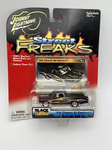Chevy El Camino 1959 Johnyy Lightning Street Freaks negro con llamas escala 1/64 - Imagen 1 de 5