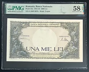 ROMANIA / BANCA NATIONALA 1941 - 45 PICK# 52a 1000 LEI PMG58 EPQ - Picture 1 of 2