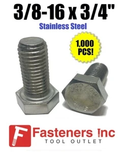 (Stck 1000) 3/8-16 x 3/4" Edelstahl Sechskantschraube/Gewindebohrerschraube 18-8/304 - Bild 1 von 2