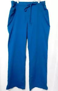 Greys Anatomy Scrub Pants Womens L Tall Teal Elastic Waist Drawstring 5 Pocket - Picture 1 of 6