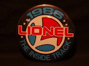 LIONEL RAILROADER CLUB PINBACK BUTTON THE INSIDE TRACK 1986 - Picture 1 of 4
