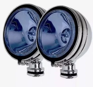 2 x Chrome 4" BLUE  Angel Eye Halogen Car Spotlights Fog Spot Lights Fog lights - Picture 1 of 1