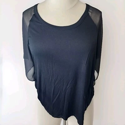 Top de encaje negro transparente y trasero Relativity talla grande 3X Foto 1 de 4