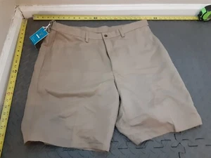 Haggar 38W Cool 18 Pro Neutral Stretch Pleated Waist Shorts Quick Dry #S160 - Picture 1 of 3