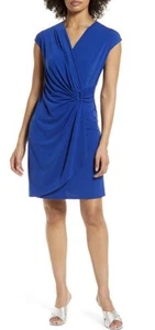 Tommy Bahama Women Dress Small Mazarine Blue Clara Faux Wrap Short Sleeve NWT - Picture 1 of 8